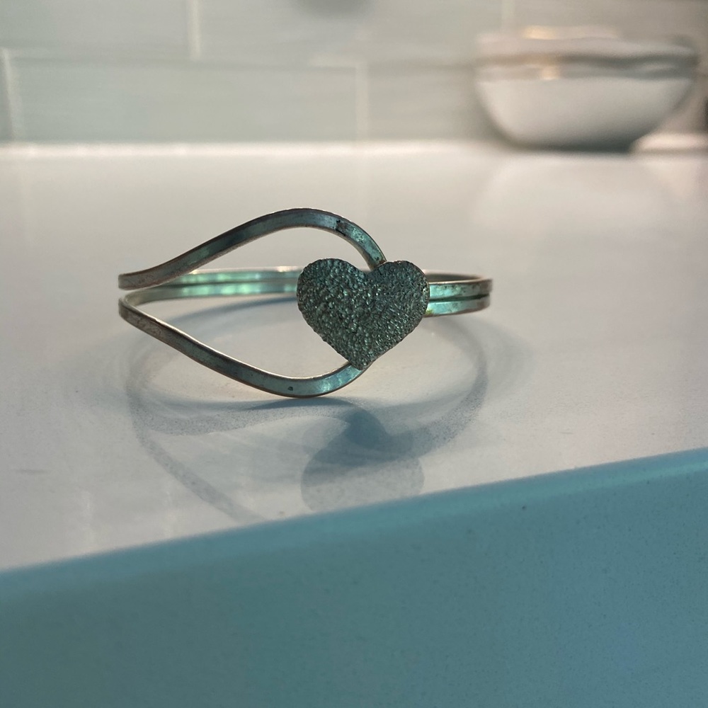 Heart bracelet real silver.